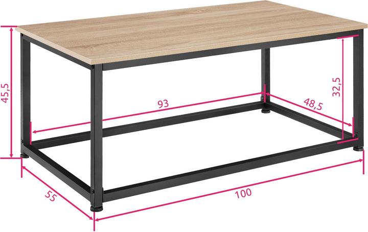 Image du produit tectake Table d’appoint Lynch 100x55x45,5cm