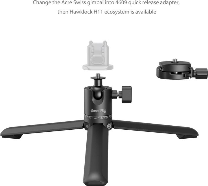 Immagine prodotto SmallRig Treppiede con piastra a sgancio rapido Arca-Swiss e testa a sfera panoramica 4630 (Metallo)