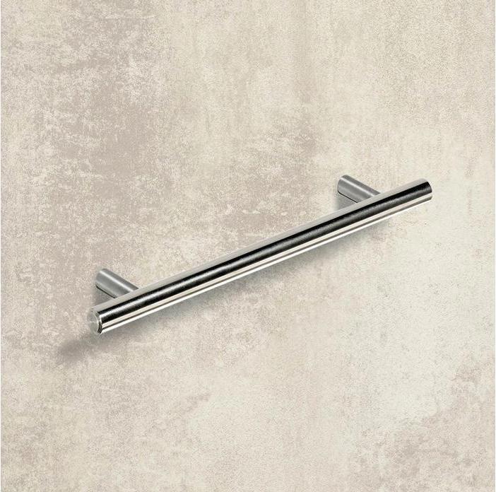 Actual product image Hettich Furniture handle Salvia brushed stainless steel 128 mm Ø 10 mm