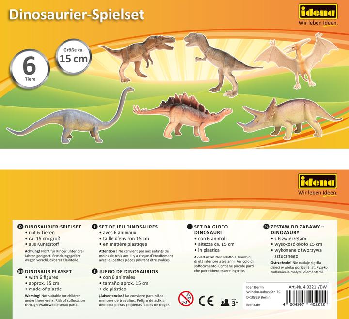 Produktbild Idena Spielfiguren-Set Dinosaurier 15cm 6teilig