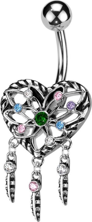 Immagine prodotto Star Piercing Cerchio di fiori color carne Tunnel argento con puntini (Ottone, Acciaio chirurgico 316L)