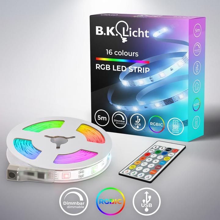 Actual product image B.K.Licht Magic RGB LED strip (RGB, 250 cm, Indoor)