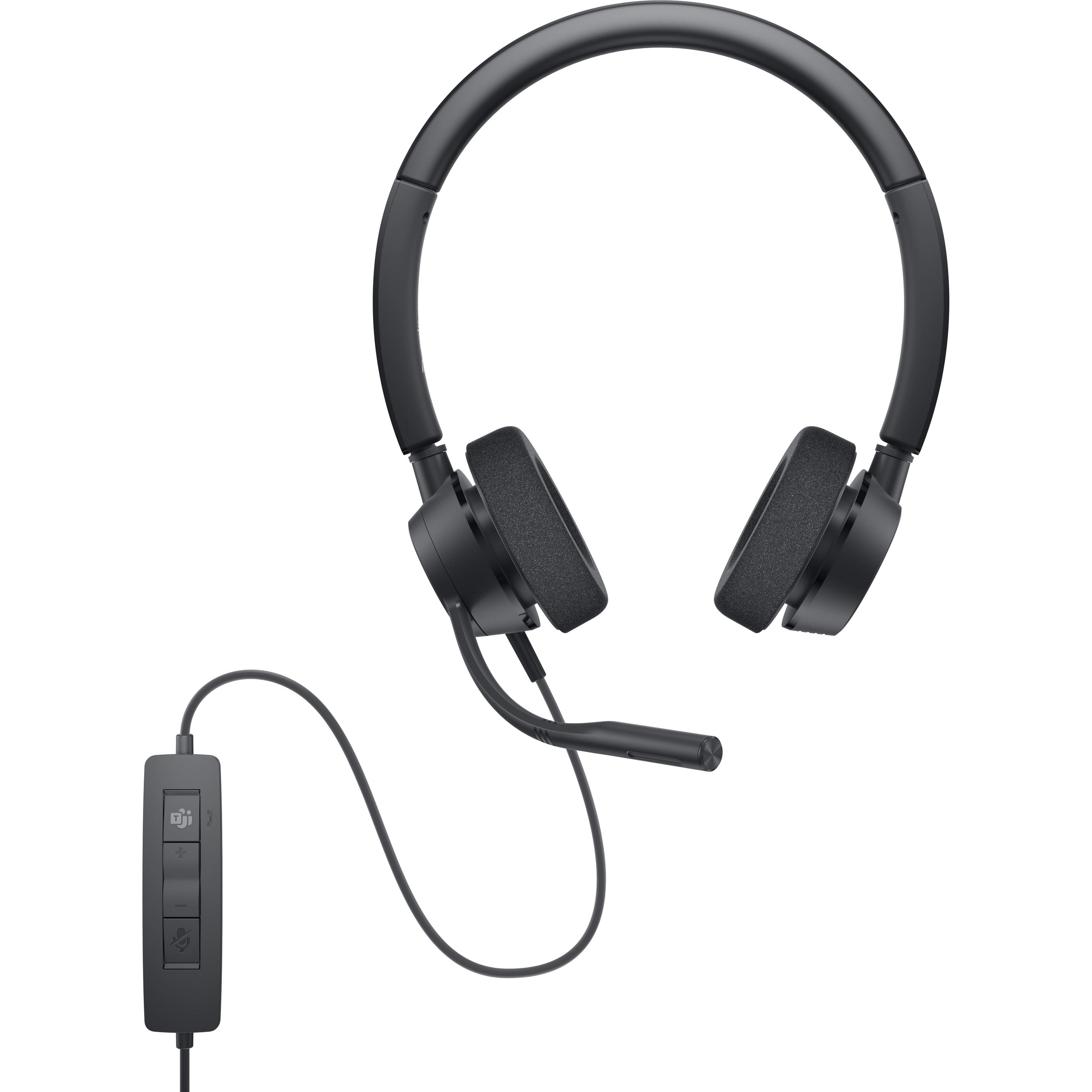 Dell WH3022 (Kabelgebunden, USB-A), Office Headset, Schwarz
