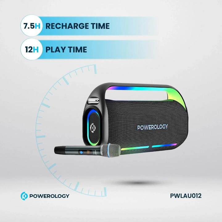 Produktbild Powerology TWS Karaoke Speaker 150W with Mic and Remote - Silver (Aktiv)