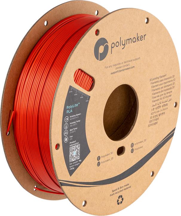 Produktbild Polymaker PolyLite PLA (PLA, 1.75 mm, 1000 g, Rot)