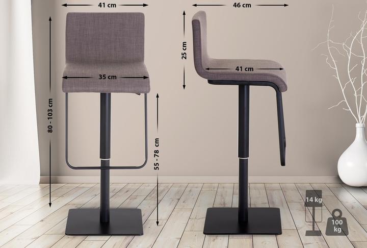 Immagine prodotto CLP Sgabello da bar Limon B in tessuto, grigio