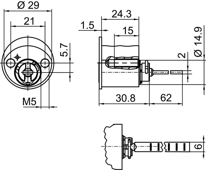 Actual product image Kaba External cylinder 20/star type M1007 B (External cylinder)