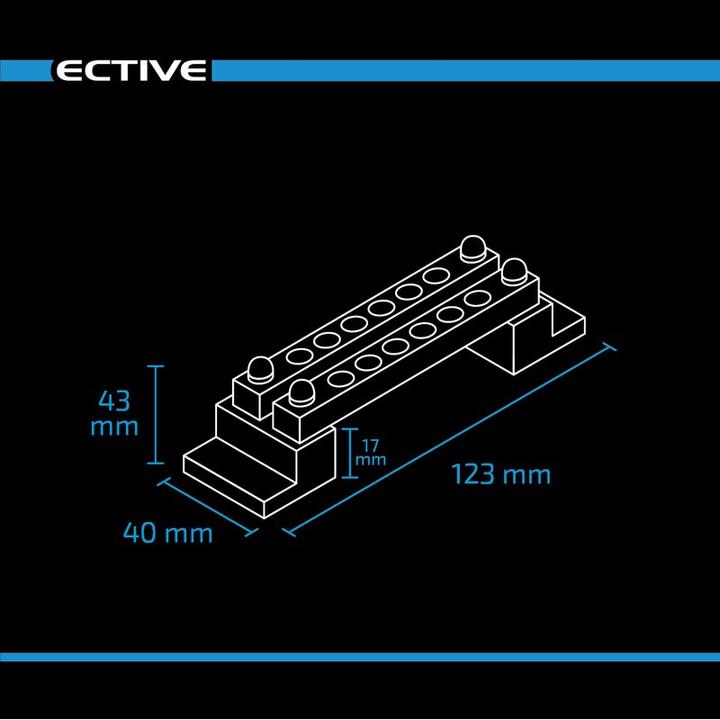 Immagine prodotto Ective Dual-Stromverteilerschiene 2x6-fach 150A DC/AC
