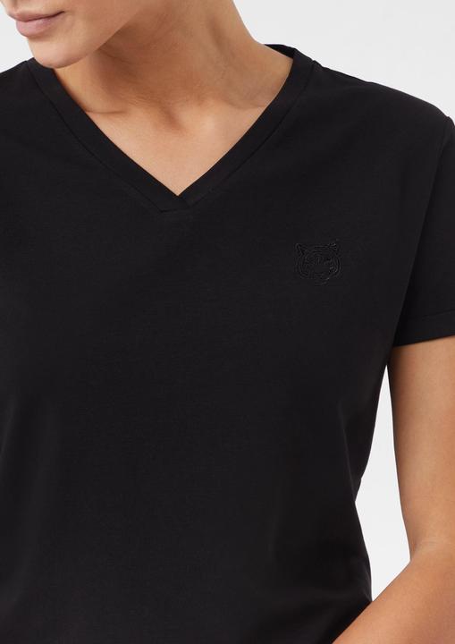 Image du produit Comma T-Shirt Jersey-T-Shirt mit Stickerei und V-Ausschnitt (34)