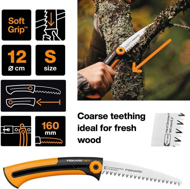 Actual product image Fiskars Handsaw Xtract coarse toothing