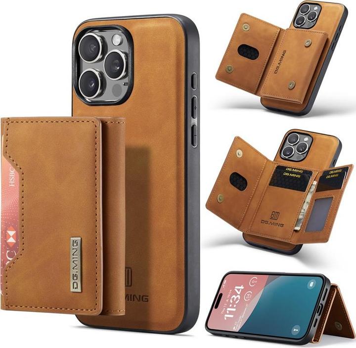 Produktbild Dg.Ming iPhone 15 Pro Max - Etui, Leder-Optik, Kartenfach & Magnetverschluss, Kamelbraun (Apple iPhone 15 Pro Max)
