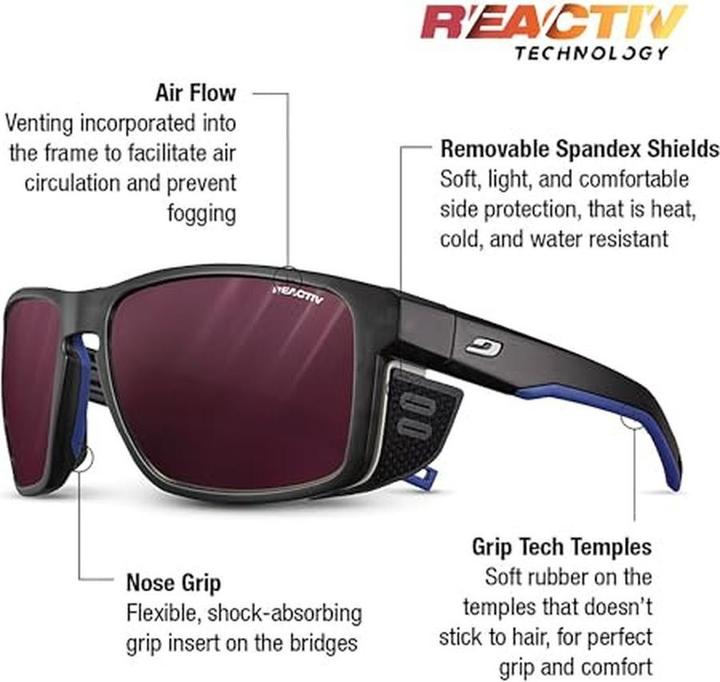 Image du produit Julbo Bouclier M Reactiv 0-4 (Blanc, Bleu, Noir, Réactif 0-4 Contraste élevé)