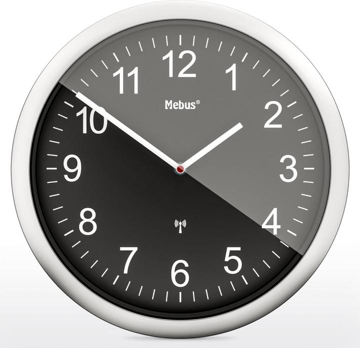 Mebus 19812 Radio-controlled wall clock black/silver