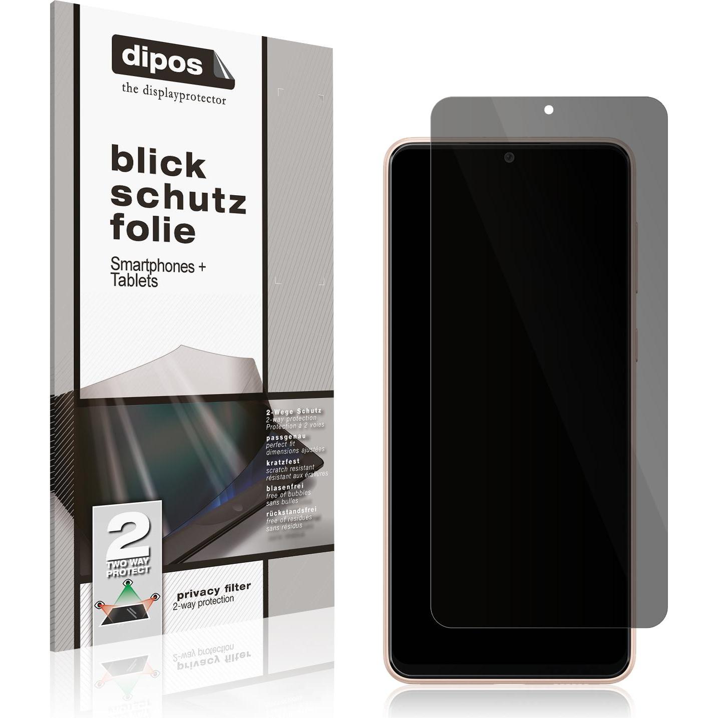 Dipos Blickschutzfolie 2-Way Anti-Shock (2 Stück, Samsung Galaxy A33 5G), Smartphone Schutzfolie, Transparent
