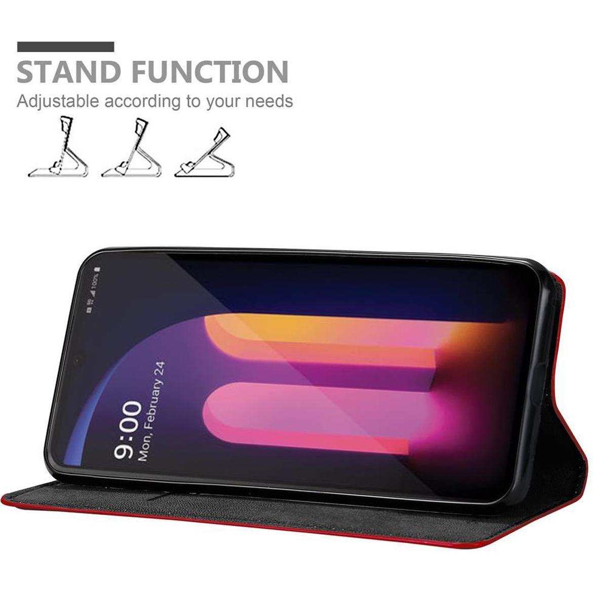 Thumbnail - Cadorabo Book Invisible Magnet Cover (LG V60 ThinQ 5G), Smartphone Hülle, Rot