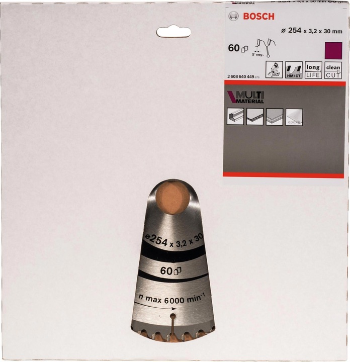Immagine prodotto Bosch Professional Zubehör Lama per sega circolare PRO Multi Material, 254 x 3,2 x 30 mm