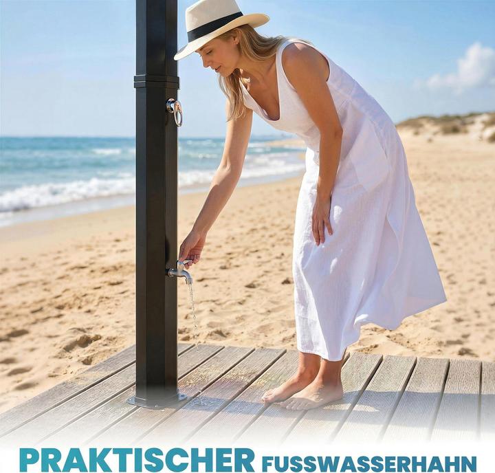 Produktbild Outsunny Gartendusche ABS, Edelstahl Schwarz