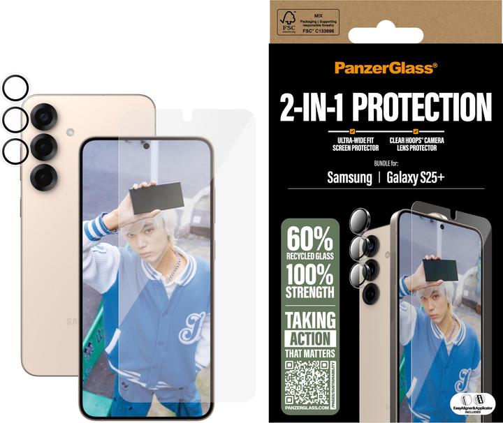 Actual product image PanzerGlass ® 2-in-1 Protection Bundle Samsung Galaxy S 2025 Plus (1 pcs., Samsung Galaxy S25+)
