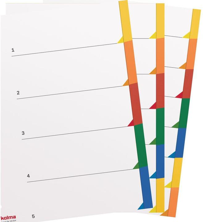 Image du produit Kolma Intercalaire A4 superstrong vierge 7 pièces couleur