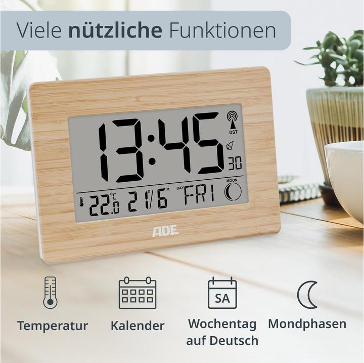 Actual product image ADE Radio-controlled alarm clock CK 1702, functions: Snooze function, Alarm