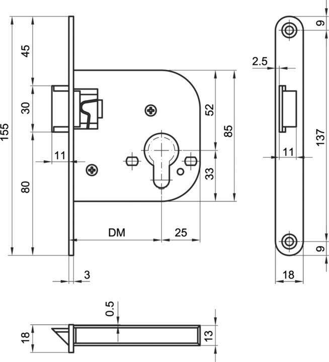 Produktbild MSL Einsteckfallen 1501 (WC) (Einsteckschloss)