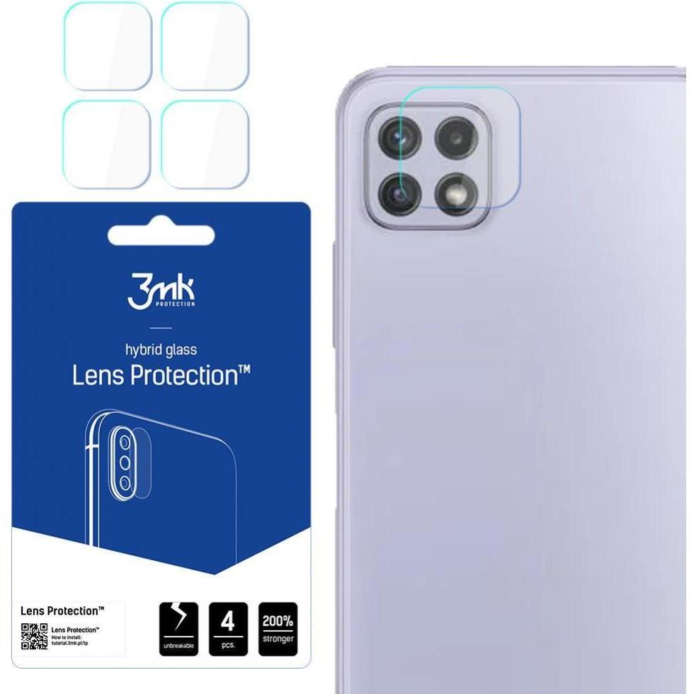 3MK hybrid glass Lens Protection for Samsung Galaxy A22 4G (1 Stück, Samsung Galaxy A22), Smartphone Schutzfolie, Grau