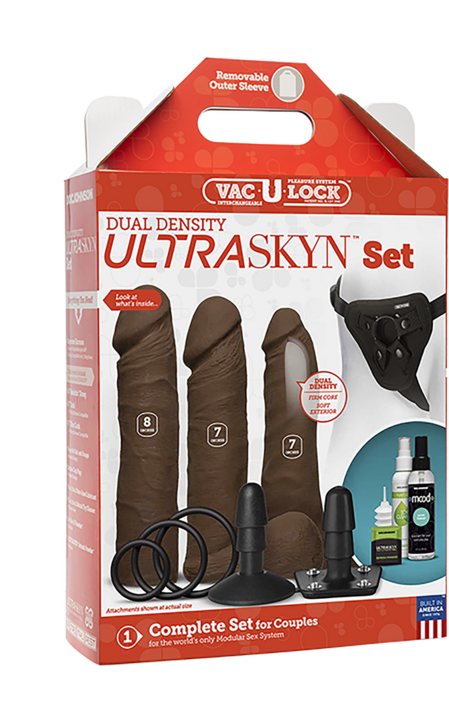 Image du produit Doc Johnson Vac-U-Lock™ - Kit double densité ULTRASKYN™ - Chocolat