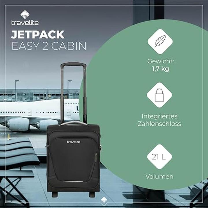 Actual product image Travelite Jetpack Trolley S Easy 2w Schwarz (21 l)