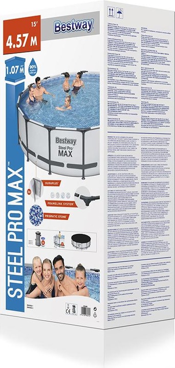 Produktbild Bestway Steel Pro MAX Frame Pool Komplet t-Set 457 x 107 cm (457 x 107 cm)