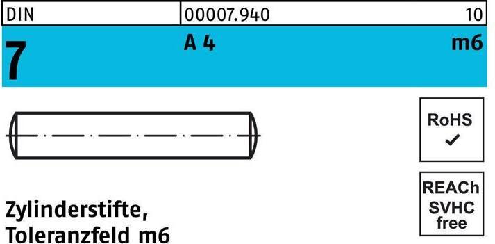 Produktbild Zylinderstift DIN 7 6 m6 x 60 A 4 DIN 7