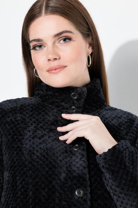 Immagine prodotto Ulla Popken Giacca morbida dal taglio svasato con collo alto e maniche lunghe (42, 44)