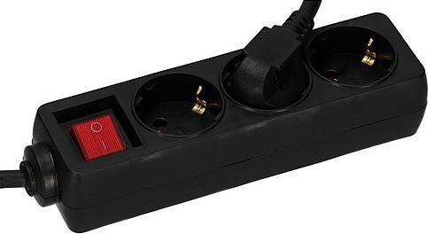 Image du produit EGB Multiprise 3 positions avec interrupteur 1,5m noir (3 x, 1.50 m)