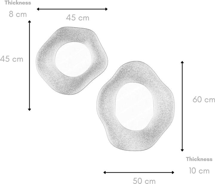 Produktbild Hanah Home Wabi Lune Decorative Mirror Set 2 Pieces (45 x 45 cm)