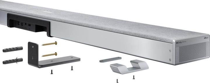 Actual product image Sharp Speakers HT-SBW55121(SL) Q 5.1.2 Dolby Atmos/ DTS:X Soundbar with Wireless Subwoofer, Silver | (114 W, 5.1.2 Channel)