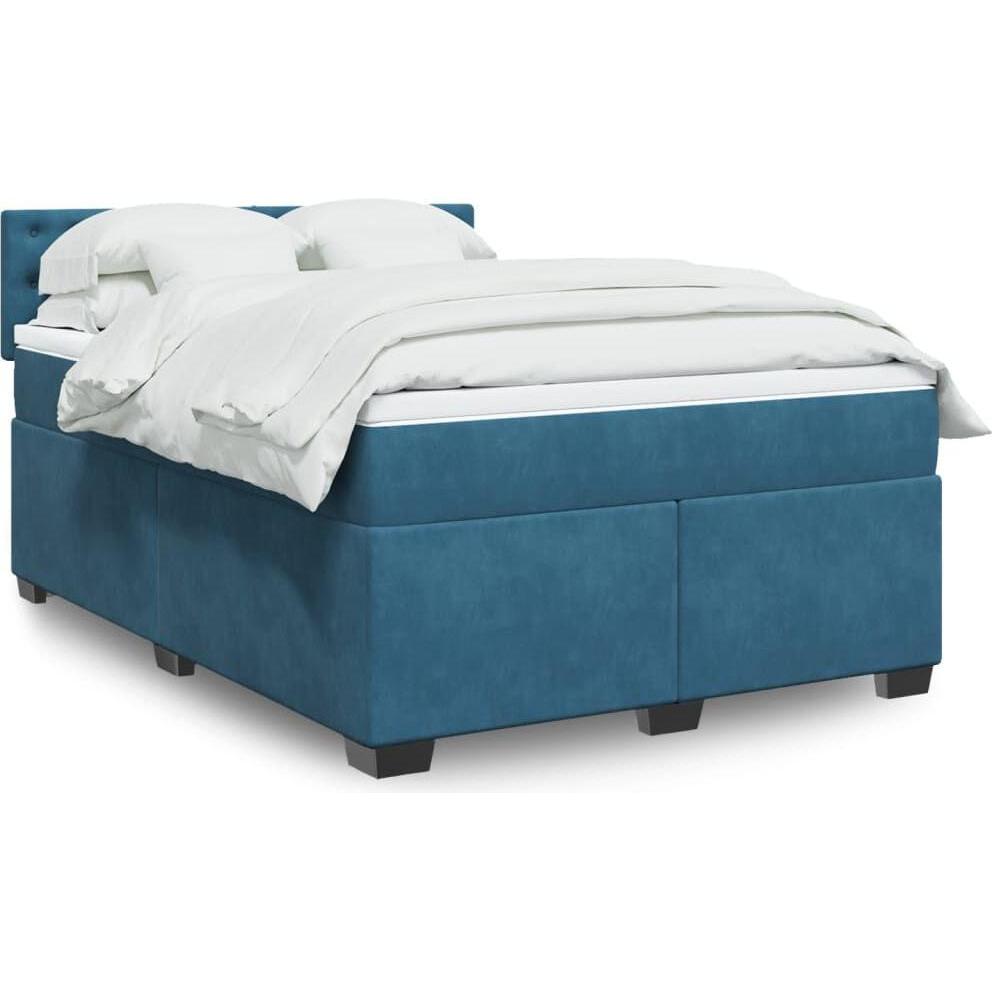VidaXL, Bett, Bo x springbett mit Matratze 160 x 200 cm Samt (160 x 200 cm)