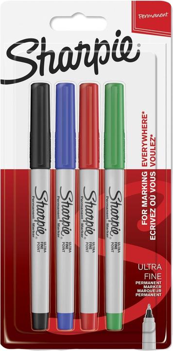 Sharpie Fibre pen Ultra Fine EF Black/Blue/Red/Green (4x)
