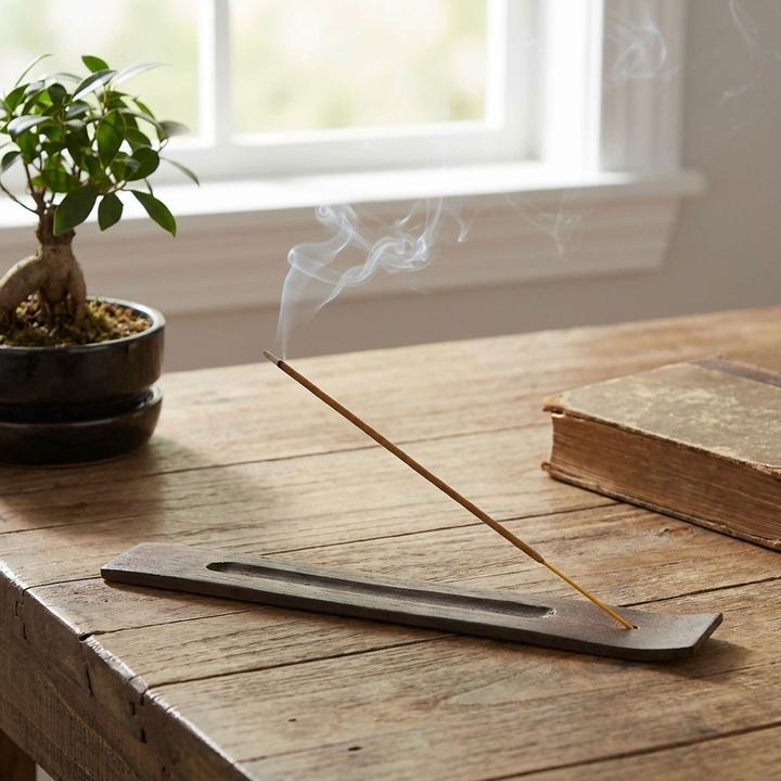 Image du produit Natura Punto Porte-encens en bois, brun foncé, 26 cm