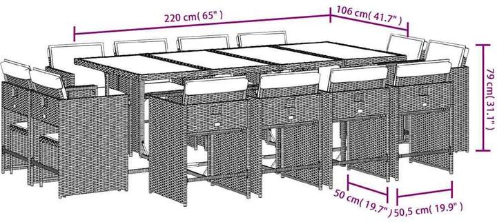 Actual product image vidaXL Garten Essgruppe (106 cm)