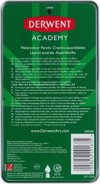 Immagine prodotto Derwent Matite acquerello Ritratto matite multicolore, 12 pezzi (Multicolore, 12 x)