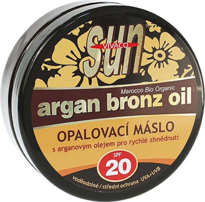 Image du produit Vivapharm Vivaco SUN Beurre bronzant à l'huile d'argan bio SPF 20 200 ml (Crème solaire, SPF 20, 200 ml)