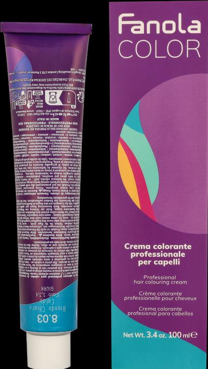 Produktbild Fanola 8*03 Rubio Claro Calido 100ml (8.03 Warm Light Blond)