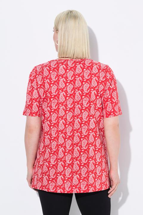 Produktbild Ulla Popken T-Shirt, gemustert, A-Linie, Carree-Ausschnitt, Halbarm (58)