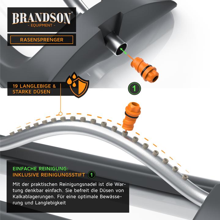 Immagine prodotto Brandson Irrigatore quadrato, irrigatore per prato, irrigatore a oscillazione, fino a 153 m², raggio (Irrigatore quadrato)