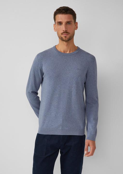 Produktbild s.Oliver Strickpullover Baumwollpullover mit Logo-Stickerei (M)