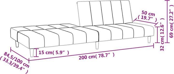 Produktbild vidaXL Schlafsofa (2-Sitzer)