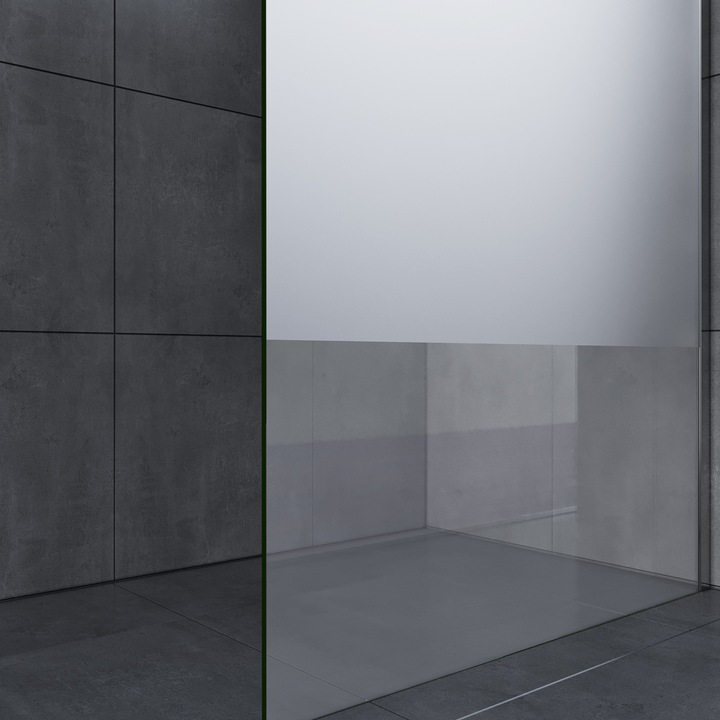 Actual product image SONNI Shower enclosure single door, frameless, walk-in, NANO treated glass 90x195 cm (90 cm, 0.80 cm, 195 cm)