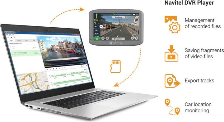Produktbild Navitel RE 5 DUAL Full HD Grey (Eingebautes Display, Bluetooth, Nachtsicht, Eingebautes Mikrofon, Full HD)