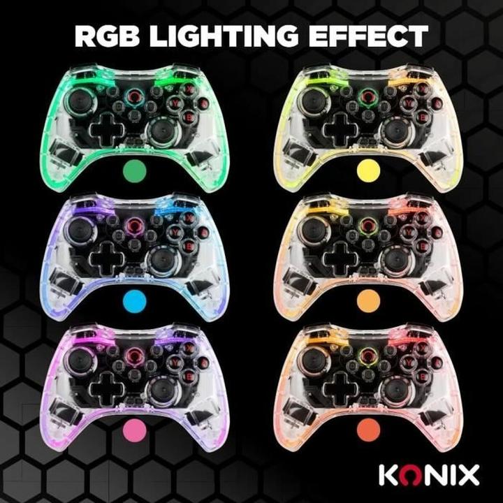 Actual product image Konix Wireless Gamepad - Crystal LED (PC, PS4, Switch)