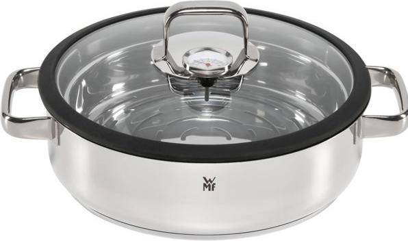Produktbild WMF Kochtopf Dampfgarer rund 28cm Glasdeckel Silikonrand Vitalis Edelstahl