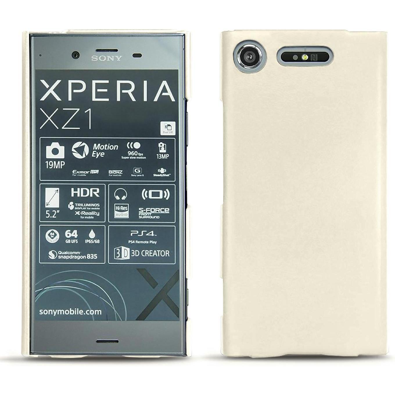 Noreve Lederschutzhülle (Sony Xperia XZ1), Smartphone Hülle, Weiss